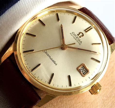 omega 14 karat gold watch|omega seamaster 18k gold automatic.